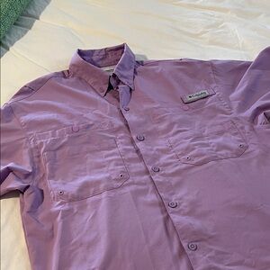 Columbia Men's Short Sleeve Button-Down Shirt - Lavender Purple